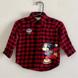 Disney Baby Mickey Mouse Buffalo Plaid Flannel Shirt